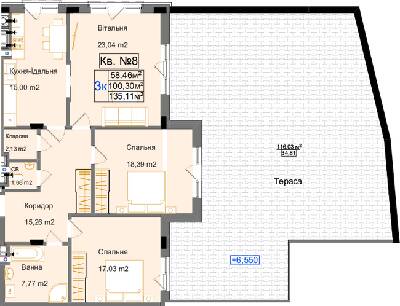 3-кімнатна 135.11 м² в ЖК Park Inn від 45 000 грн/м², Львів