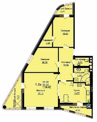 3-комнатная 109.42 м² в ЖК Z-119 от застройщика, Львов