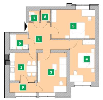 3-комнатная 85.16 м² в ЖК Компаньон от 21 000 грн/м², с. Сокольники