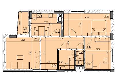 3-комнатная 85.15 м² в ЖК Topolis от 25 465 грн/м², Львов