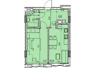 1-комнатная 43.86 м² в ЖК Topolis от 17 850 грн/м², Львов