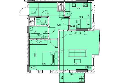 2-комнатная 70.54 м² в ЖК Topolis от 18 548 грн/м², Львов
