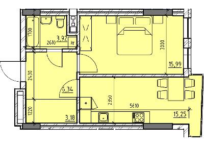 1-комнатная 41.5 м² в ЖК Topolis от 17 850 грн/м², Львов