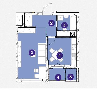 1-комнатная 42.32 м² в ЖК Америка от 12 999 грн/м², Львов