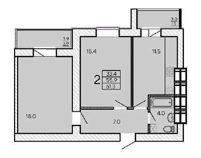 2-кімнатна 61.3 м² в ЖК ZerNova від 24 000 грн/м², Харків