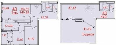 Двухуровневая 140.88 м² в ЖК Аксиома от 22 750 грн/м², Харьков
