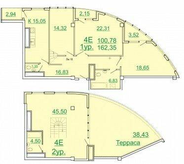 Двухуровневая 162.35 м² в ЖК Аксиома от 22 750 грн/м², Харьков