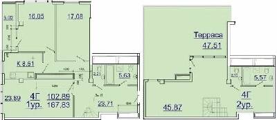Двухуровневая 167.83 м² в ЖК Аксиома от 22 750 грн/м², Харьков