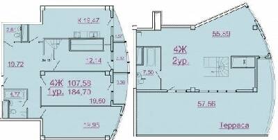 Двухуровневая 184.7 м² в ЖК Аксиома от 22 750 грн/м², Харьков