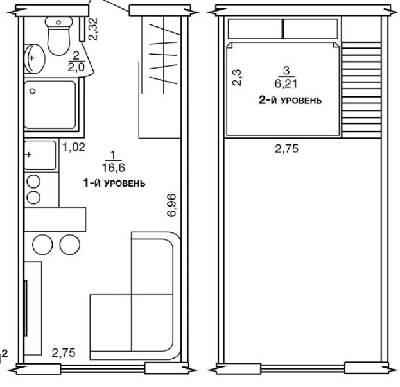 Дворівнева 24.8 м² в ЖК Воробйови гори від 22 600 грн/м², Харків