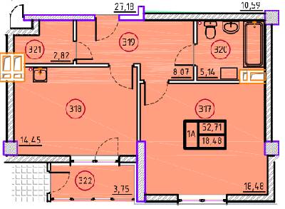1-комнатная 52.71 м² в ЖК Дипломат от 60 350 грн/м², Харьков