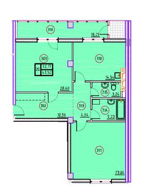 2-комнатная 92.17 м² в ЖК Дипломат от 60 350 грн/м², Харьков
