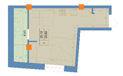 1-кімнатна 24.6 м² в ЖК Захисник від 28 750 грн/м², Харків