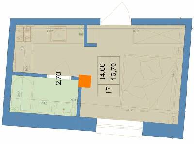 1-кімнатна 16.7 м² в ЖК Захисник від 27 300 грн/м², Харків
