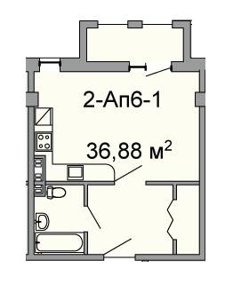 1-кімнатна 36.88 м² в ЖК Троїцький від 32 350 грн/м², Дніпро