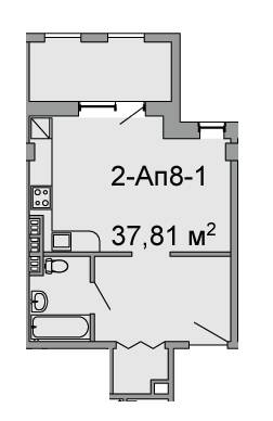 1-кімнатна 37.81 м² в ЖК Троїцький від 43 650 грн/м², Дніпро