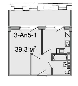 1-кімнатна 39.3 м² в ЖК Троїцький від 43 650 грн/м², Дніпро