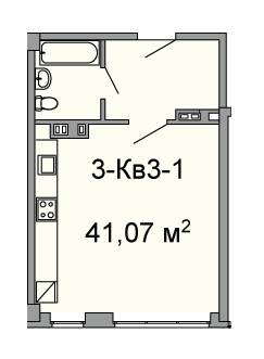 1-кімнатна 41.07 м² в ЖК Троїцький від 43 650 грн/м², Дніпро