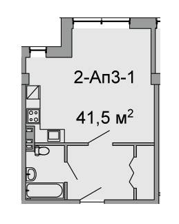 1-кімнатна 41.5 м² в ЖК Троїцький від 43 650 грн/м², Дніпро