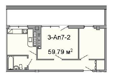 2-кімнатна 59.79 м² в ЖК Троїцький від 33 750 грн/м², Дніпро