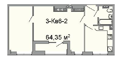 2-кімнатна 64.35 м² в ЖК Троїцький від 43 250 грн/м², Дніпро