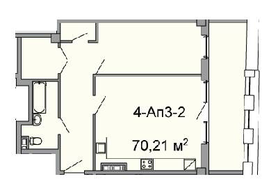 2-кімнатна 70.21 м² в ЖК Троїцький від 43 250 грн/м², Дніпро