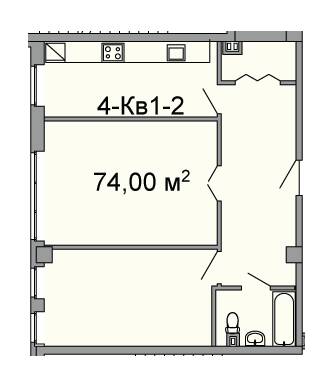 2-кімнатна 74 м² в ЖК Троїцький від 43 250 грн/м², Дніпро