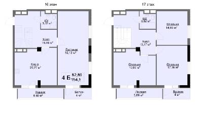 Двухуровневая 154.5 м² в ЖК Ключ от застройщика, Харьков