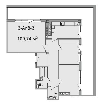 3-кімнатна 109.74 м² в ЖК Троїцький від 43 250 грн/м², Дніпро