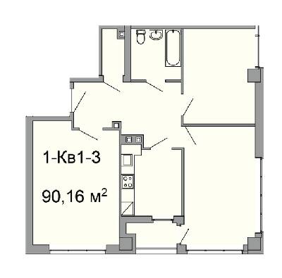 3-кімнатна 90.16 м² в ЖК Троїцький від 38 750 грн/м², Дніпро