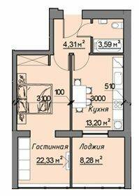 1-комнатная 49.8 м² в ЖК Лучший дом на Победе от 24 150 грн/м², Днепр