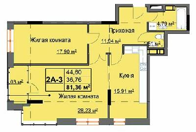 2-кімнатна 81.36 м² в ЖК Кристал від 25 500 грн/м², Харків