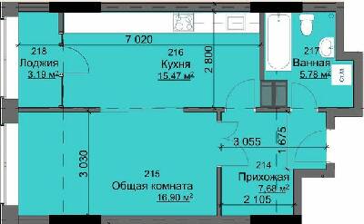 1-кімнатна 49.02 м² в ЖК Кристал від забудовника, Харків