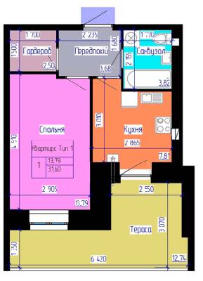 1-комнатная 31.06 м² в ЖК Лазурный от 17 000 грн/м², Харьков