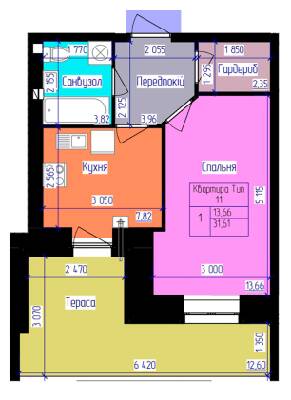 1-комнатная 31.35 м² в ЖК Лазурный от 17 000 грн/м², Харьков