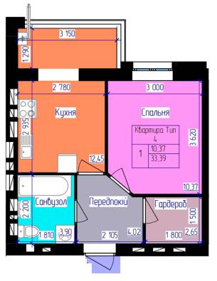 1-комнатная 33.26 м² в ЖК Лазурный от 17 000 грн/м², Харьков