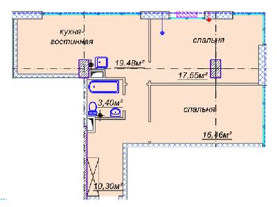 2-кімнатна 68.92 м² в ЖК Миронова від 26 050 грн/м², Дніпро
