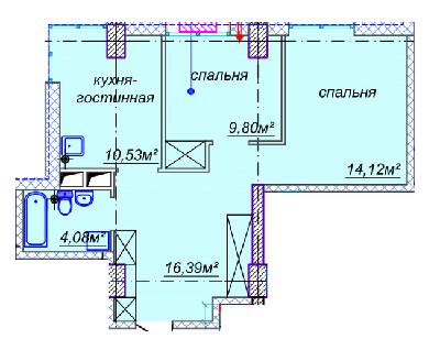 3-кімнатна 56.31 м² в ЖК Миронова від 24 750 грн/м², Дніпро