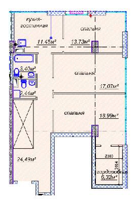 3-кімнатна 101.05 м² в ЖК Миронова від 31 800 грн/м², Дніпро