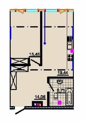 1-комнатная 57.05 м² в ЖК Nebo от 40 200 грн/м², Днепр