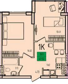 1-кімнатна 47.52 м² в ЖК Приморські Сади від 18 550 грн/м², Одеса