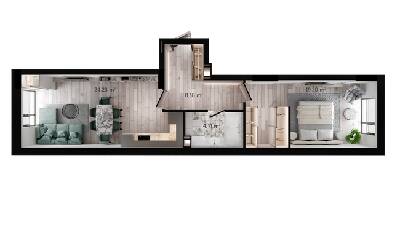 1-комнатная 55.86 м² в ЖК GENEVE от 22 500 грн/м², Днепр