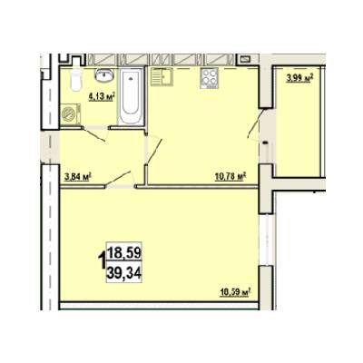 1-комнатная 39.34 м² в ЖК Мира-2 от 12 000 грн/м², Харьков