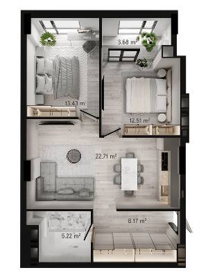 2-комнатная 67.04 м² в ЖК GENEVE от 22 500 грн/м², Днепр