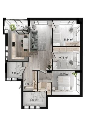 3-комнатная 90.3 м² в ЖК GENEVE от 23 500 грн/м², Днепр