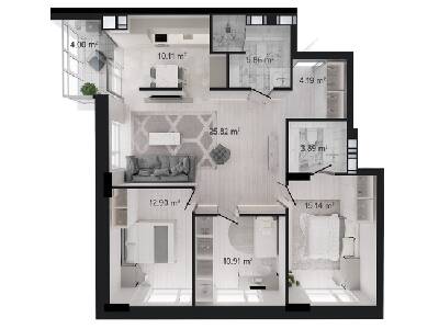 3-комнатная 94.9 м² в ЖК GENEVE от 23 500 грн/м², Днепр