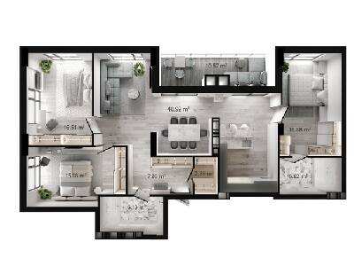 3-комнатная 116.25 м² в ЖК GENEVE от 23 500 грн/м², Днепр