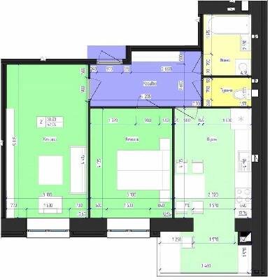 2-комнатная 62.04 м² в ЖК Олимпийский от 16 500 грн/м², Харьков