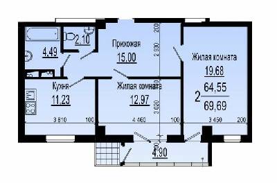 2-кімнатна 69.69 м² в ЖК Павловський квартал від 20 350 грн/м², Харків