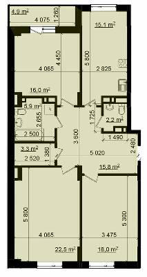 3-комнатная 101.25 м² в ЖК Пролисок от 15 400 грн/м², Харьков